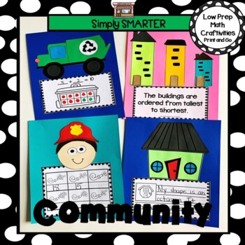 Preview of Community Themed Cut and Paste Math Crafts