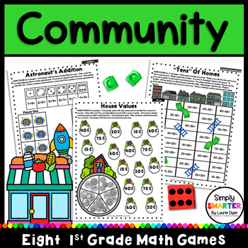 Preview of Community Themed First Grade Math Games