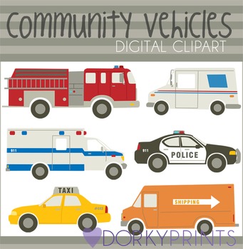 Preview of Community Vehicles Digital Clip Art