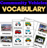 Community Vehicles Vocabulary Visuals for Preschool, Pre-K