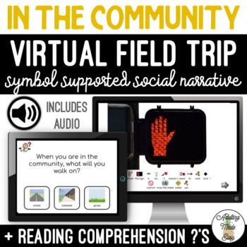 Preview of Community Virtual Field Trip Social Narrative Google Slides SS