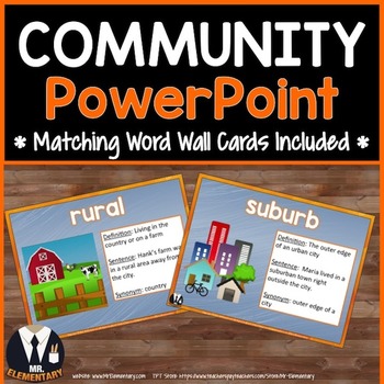 Preview of Community Vocabulary PowerPoint