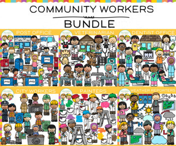Preview of Community Workers: Community Helpers Clip Art