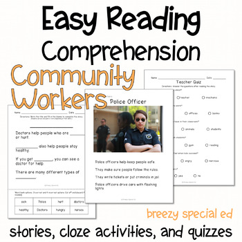 Preview of Community Workers - Easy Reading Comprehension for Special Education