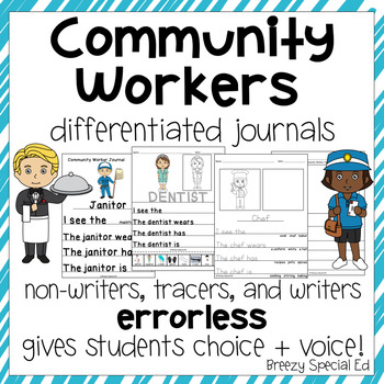 Preview of Community Workers - Leveled Journal Writing for Special Education