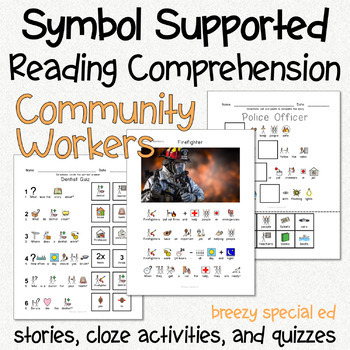 Preview of Community Workers - Symbol Supported Picture Reading Comprehension