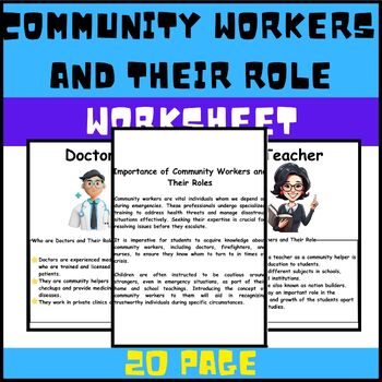 Preview of Community Workers and Their Role | Community Helpers Printables Worksheet