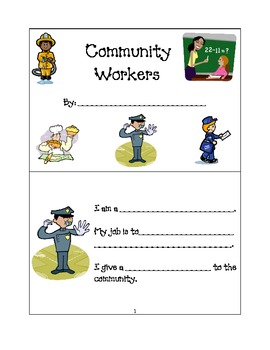 Preview of Community Workers mini book