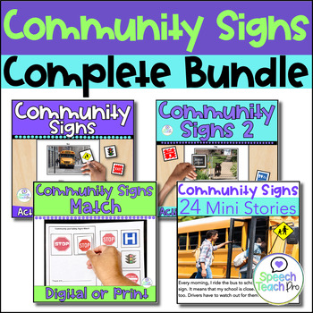 Preview of Community and Safety Signs Bundle Special Education
