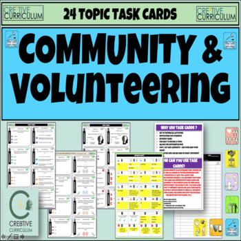 Preview of Community and Volunteering Civics Task Cards