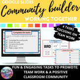 Community building: team work tasks 