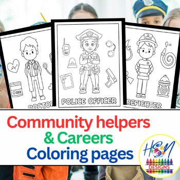Preview of Community helpers coloring pages | Career | Occupations | Jobs sheets Activities