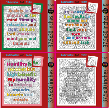Preview of Kindness Project Collaborative Coloring Poster Choose to Be Kind bundle