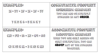 what is the difference between associative commutative and distributive
