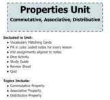 Commutative, Associative and Distributive Properties Speci