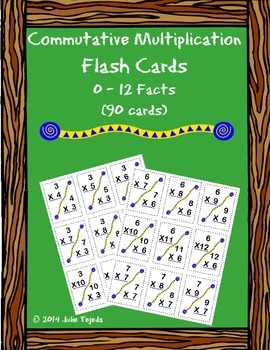 Commutative Multiplication Flashcards - Facts 0-12 (90 Cards) | TPT