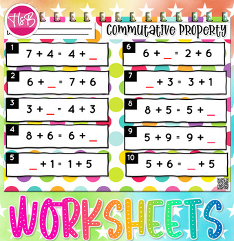 Preview of Commutative Property | Worksheets | Math Printables
