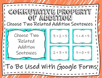 Preview of Commutative Property of Addition (Google Forms and Distant Learning)