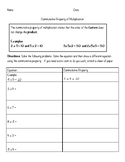 Commutative Property Of Multiplication Worksheet | TpT