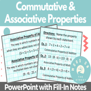 Preview of Commutative and Associative Properties | PowerPoint with Guided Notes