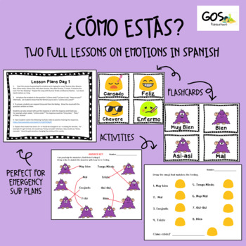 Preview of Como Estas - Lessons on Emotions in Spanish