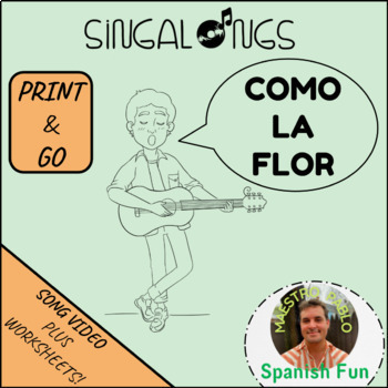 Preview of Como La Flor Selena / Sing Along Video Song and Printable Worksheets
