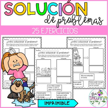 Preview of Cómo Solucionar un Problema | Problem Solving Solution Worksheets in Spanish