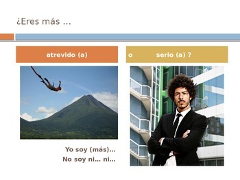 Preview of Como eres? Describing Personality in Spanish Realidades Chapter 1B ppt