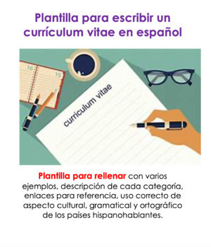 Preview of Como escribir un currículum vitae en español | Writing a resume in Spanish