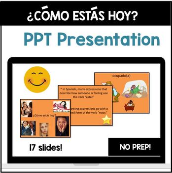 Preview of Como estas Spanish Feelings or Emotions with Estar PowerPoint PPT