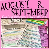 August and September Reading Passages + Question Sets for 