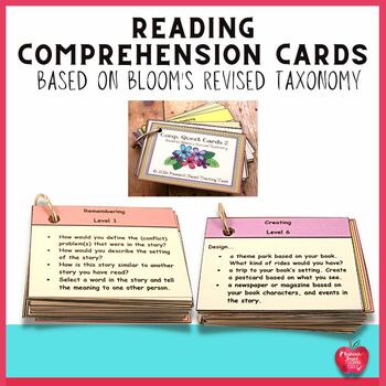 Preview of Reading Comprehension  Cards Based on Bloom's Revised Taxonomy