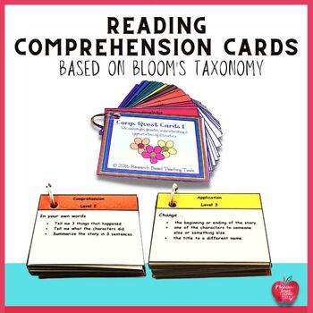 Preview of Reading Comprehension Question Cards Based on Bloom's Taxonomy