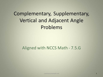 Preview of Comp., Supp., Vert., and Adjacent Angles Full Lesson Bundle - 7.G.5