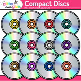 Compact Disc Clipart: 13 Colorful Digital Classroom Techno