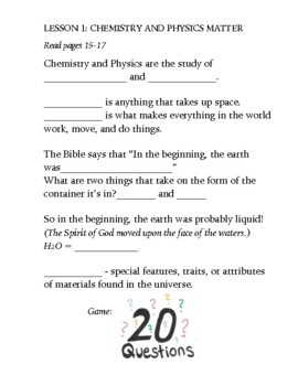 Preview of Companion Notebook for Apologia Chemistry & Physics - Complete set