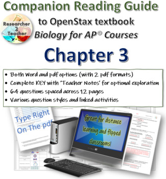 Preview of Reading Guide to OpenStax Biology for AP Courses CHAPTER 3 (AP Unit 1)