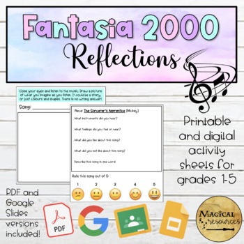 Preview of Companion reflection activities for Fantasia 2000 - Distance Learning compatible