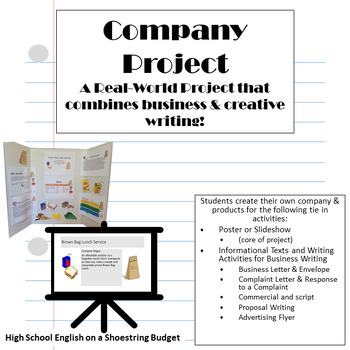 Preview of Company Project Create a Company with Real World and Creative Writing
