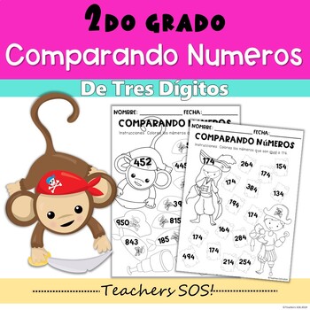 Preview of Comparando Numeros de Tres Digitos Hojas de Trabajo-por Teachers SOS!