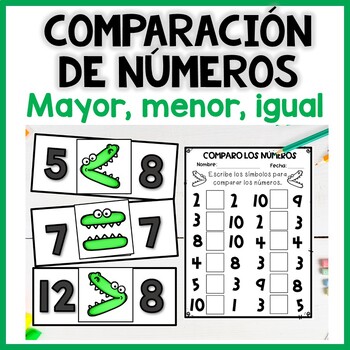 Preview of Comparar números | Mayor, menor, igual |  Greater, less than in Spanish