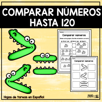 Preview of Comparar números hasta 120 | Spanish Worksheets