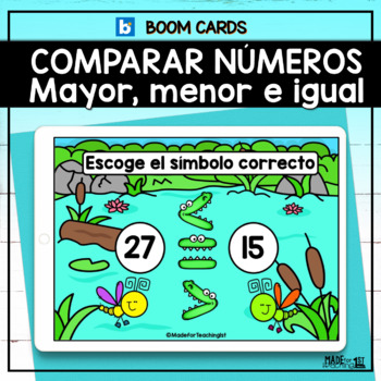 Preview of Comparar números hasta 120 | Boom Cards in Spanish