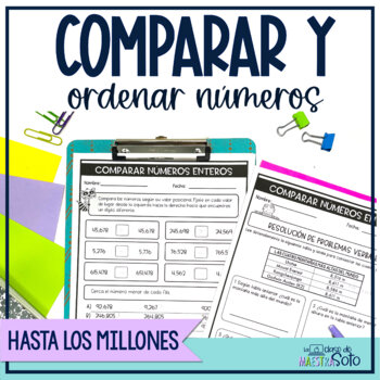 Preview of Comparar y ordenar números enteros | Compare & Order Numbers in Spanish