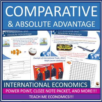 Preview of Comparative Absolute Advantage Economics PowerPoint Test Worksheet Webquest