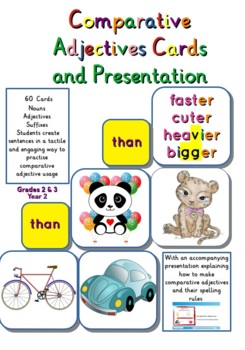 Preview of Comparative Adjectives Cards and Presentation