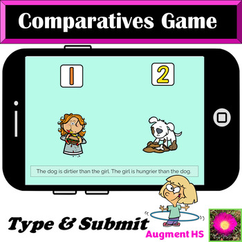 Preview of Comparative Adjectives er Game Boom Cards™