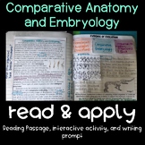 Comparative Anatomy and Embryology Read and Apply (NGSS MS