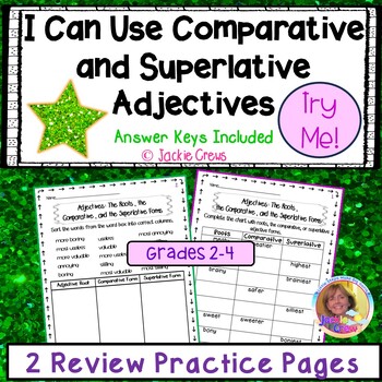Preview of I Can Use Comparative & Superlative Adjectives Try Me Free