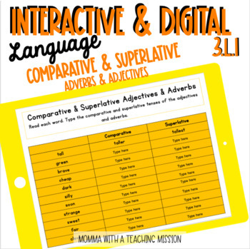 Preview of Comparative & Superlative Distance Learning Slides Google Drive Google Classroom